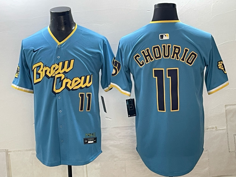 Men Milwaukee Brewers #11 Chourio blue Nike 2026 World Series MLB jersey 10230->milwaukee brewers->MLB Jersey